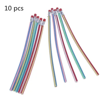 

10pcs Flexible Soft Bendy Pencil With Eraser For Student Kids Writing School Stationery Fun Bend Soft Pencil