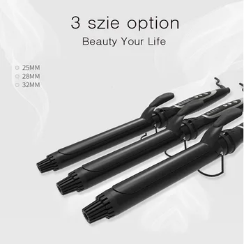 

Curling Iron 1 1/4-inch Instant Heat with Extra-smooth Tourmaline Ceramic Coating 6 Temperature Settings and Dual Voltage