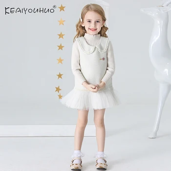 

Autumn Winter Kids Dresses for Girls Birthday Dress Solid Color Thicken Dress Girl Princess Children Clothing Party Wedding Gown