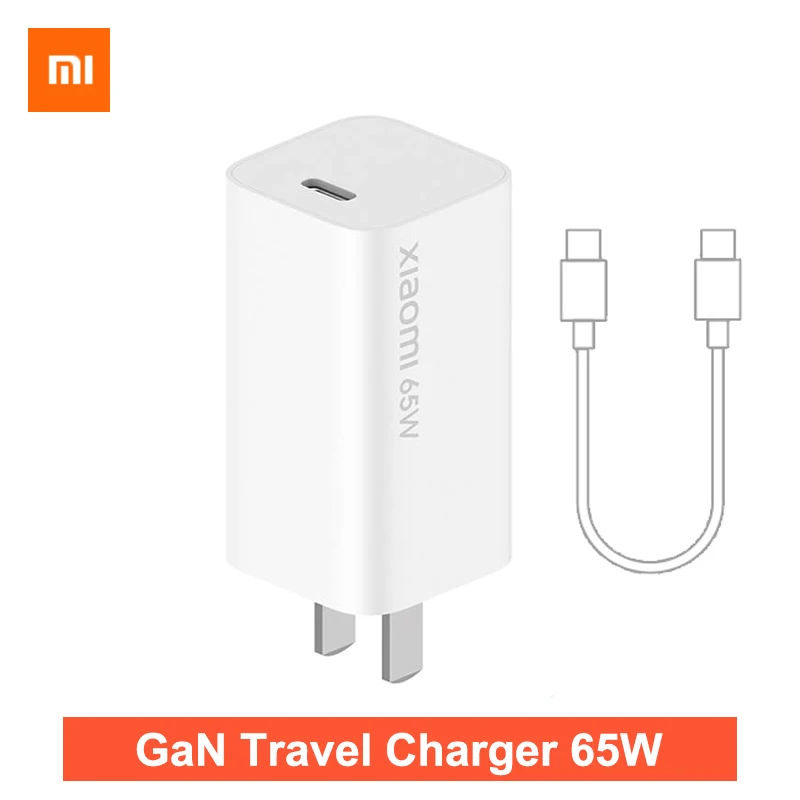 Зарядное устройство Xiaomi GaN PD 65W для путешествий USB C быстрой зарядки Type адаптер