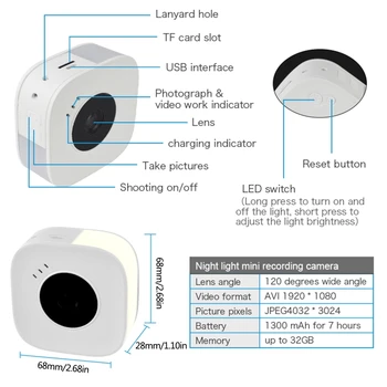 

Wireless Mini Record Camera USB Night Light Motion Detection Night Vision Webcam H05A