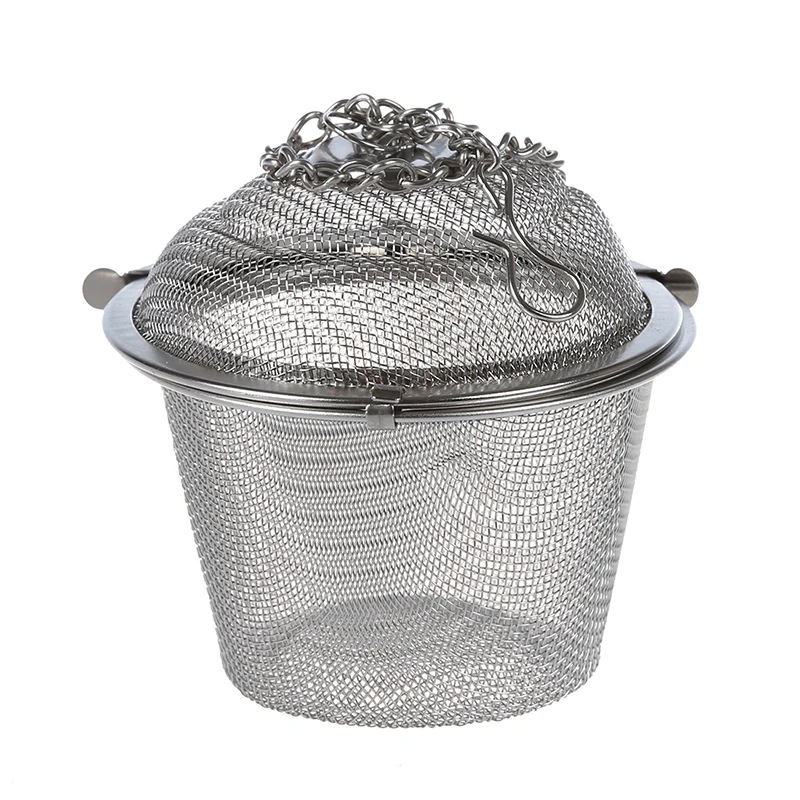Tea Stainless Strainer Locking Tea Spice Mesh Herbal Ball Diam 6cm