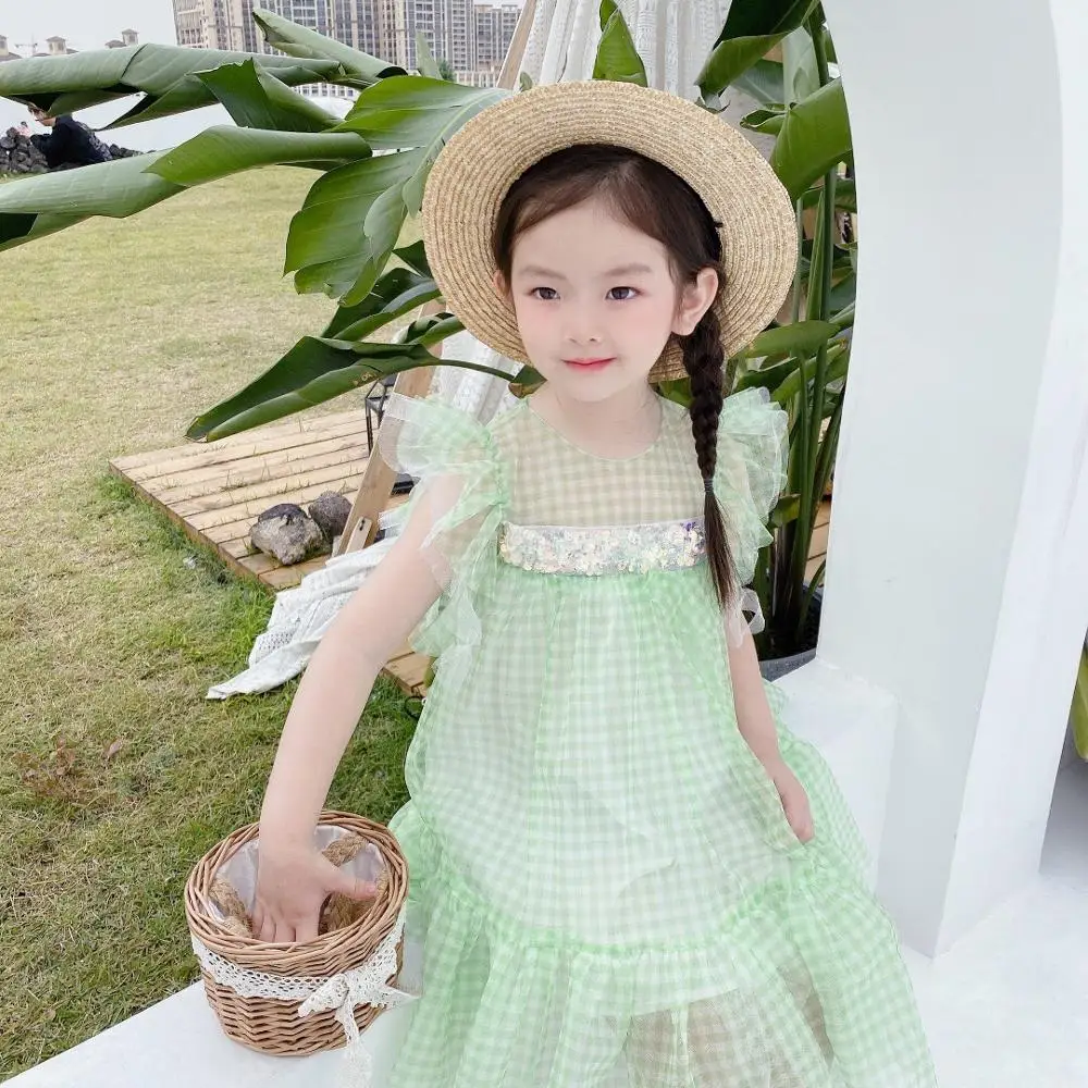 green plaid baby dress