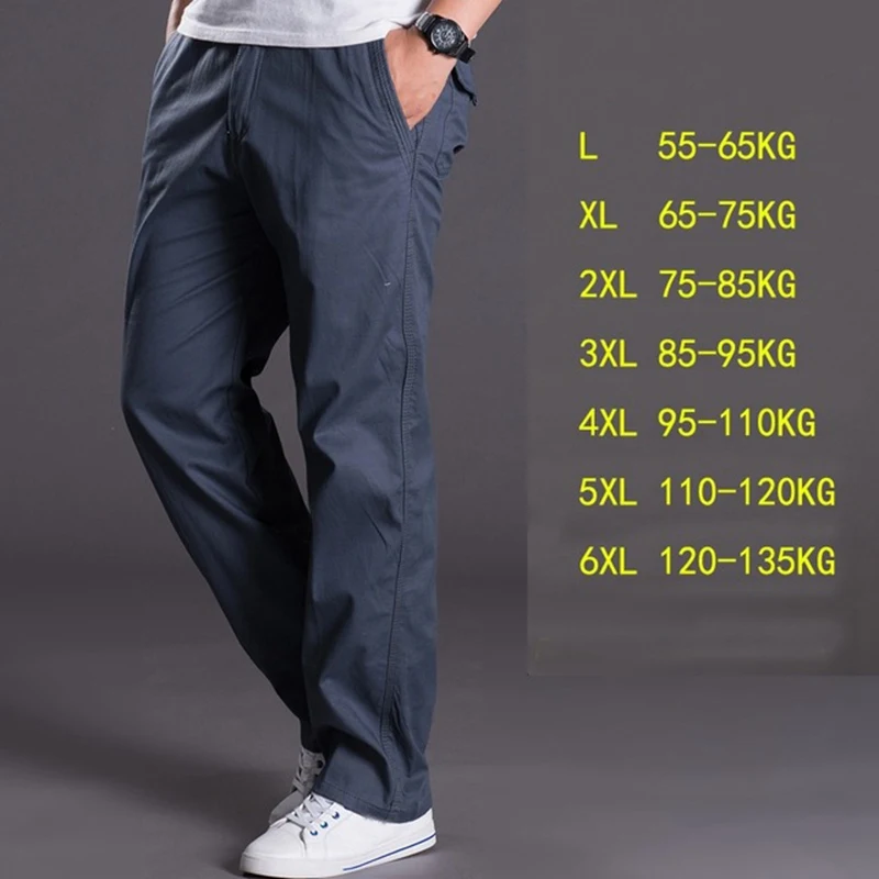 Осень и зима большой размер толстые XL мужские брюки комбинезоны свободные брюки карман размера плюс мужские повседневные брюки мужские 6XL 5XL 4XL 3XL 2XL - Цвет: 8013Dark grey