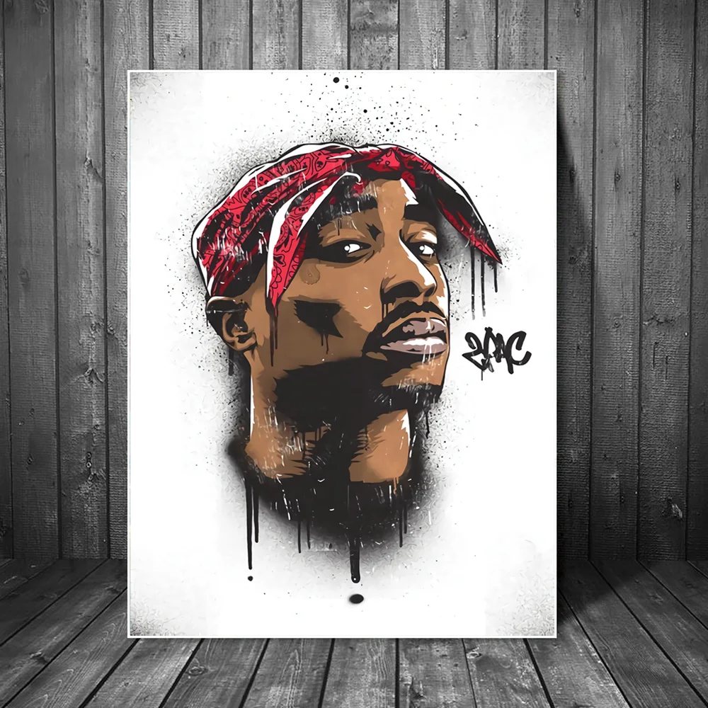 Портрет 2PAC для телефона с изображением Тупака Абстрактная живопись на холсте настенные картины