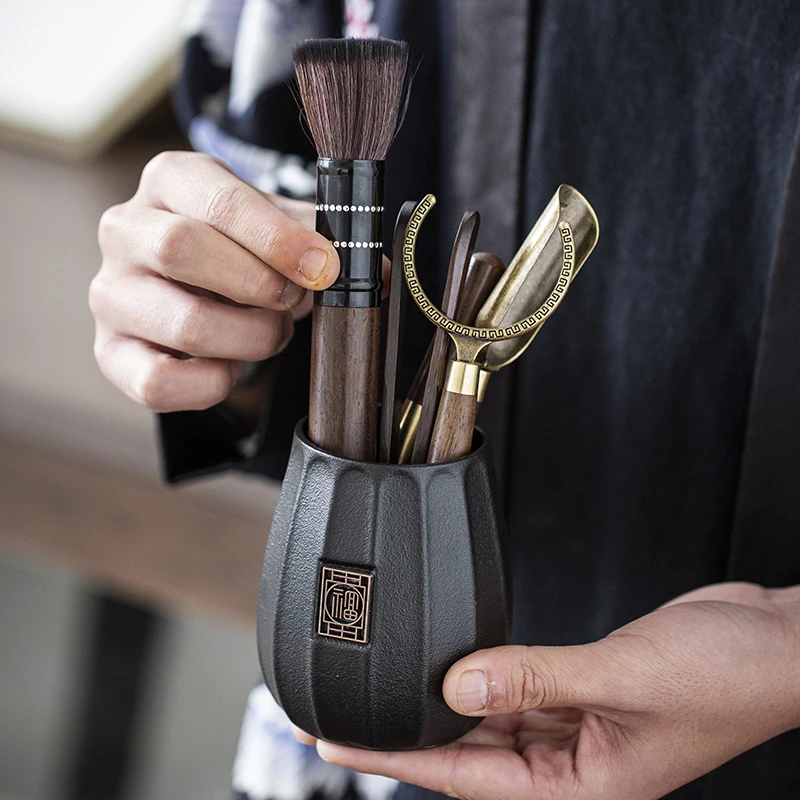 Black Sandalwood Tea Set, Tea Ceremony, Six Gentlemen Suit, Making Tools, Clip Needle Spoon, Set, Art Accessories