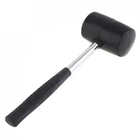 Rubber and Steel 400g Non-elastic Black Rubber Hammer Tile hammer with Round Head and Non-slip Handle DIY Hand Tool 2