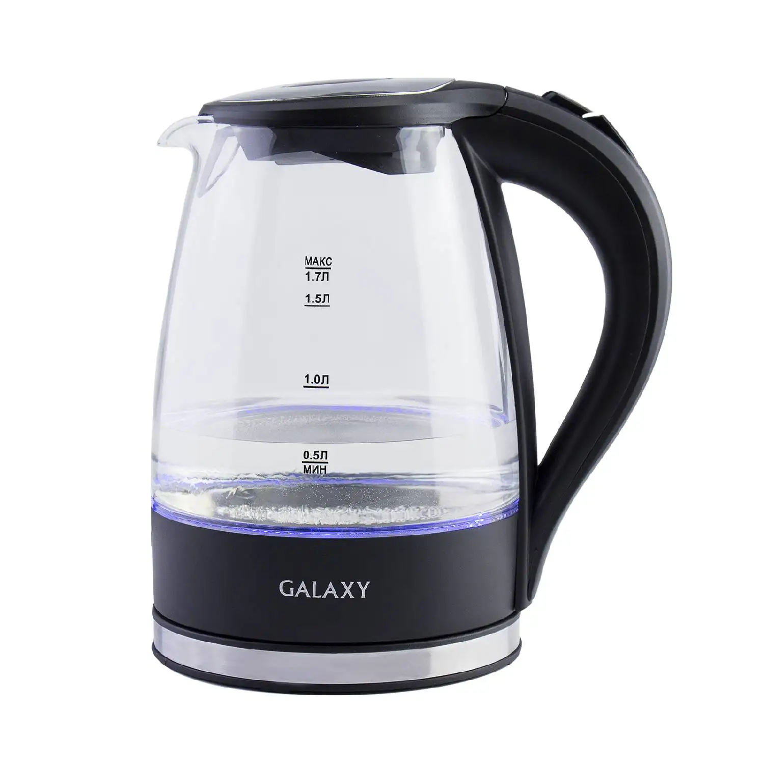 Чайник электрический Galaxy GL 0552 (Мощность 2200 Вт, объем 1.7 л, стеклянный корпус, подсветка)