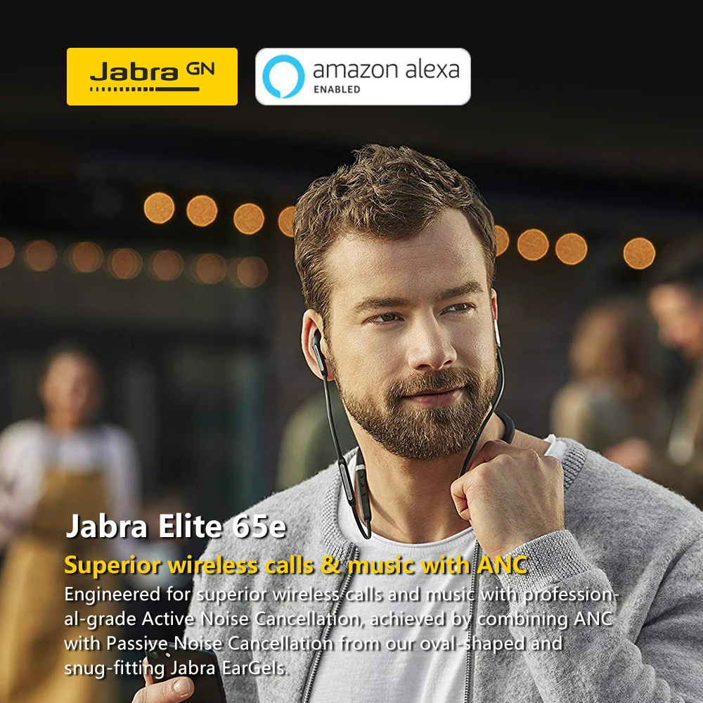 Беспроводные наушники Jabra Elite 65e с шумоподавлением, наушники-вкладыши Bluetooth