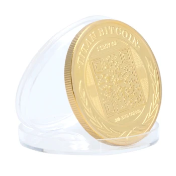 

Gold Plated Titan Commemorative Coin BTC Bitcoin Collectible Collection Physical