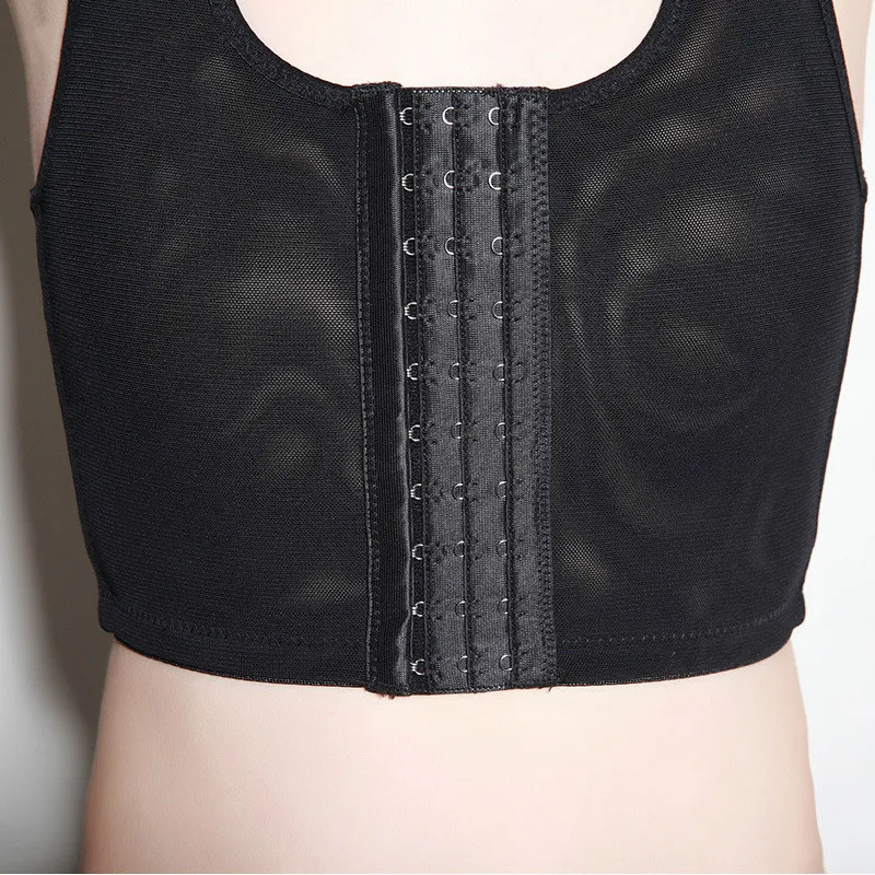 Ruoru Tomboy Chest Binder Les Lesbian Casual Breathable Binder Trans Tank Top Vest Tomboy Bra Plus Size Buckle Short breast binder