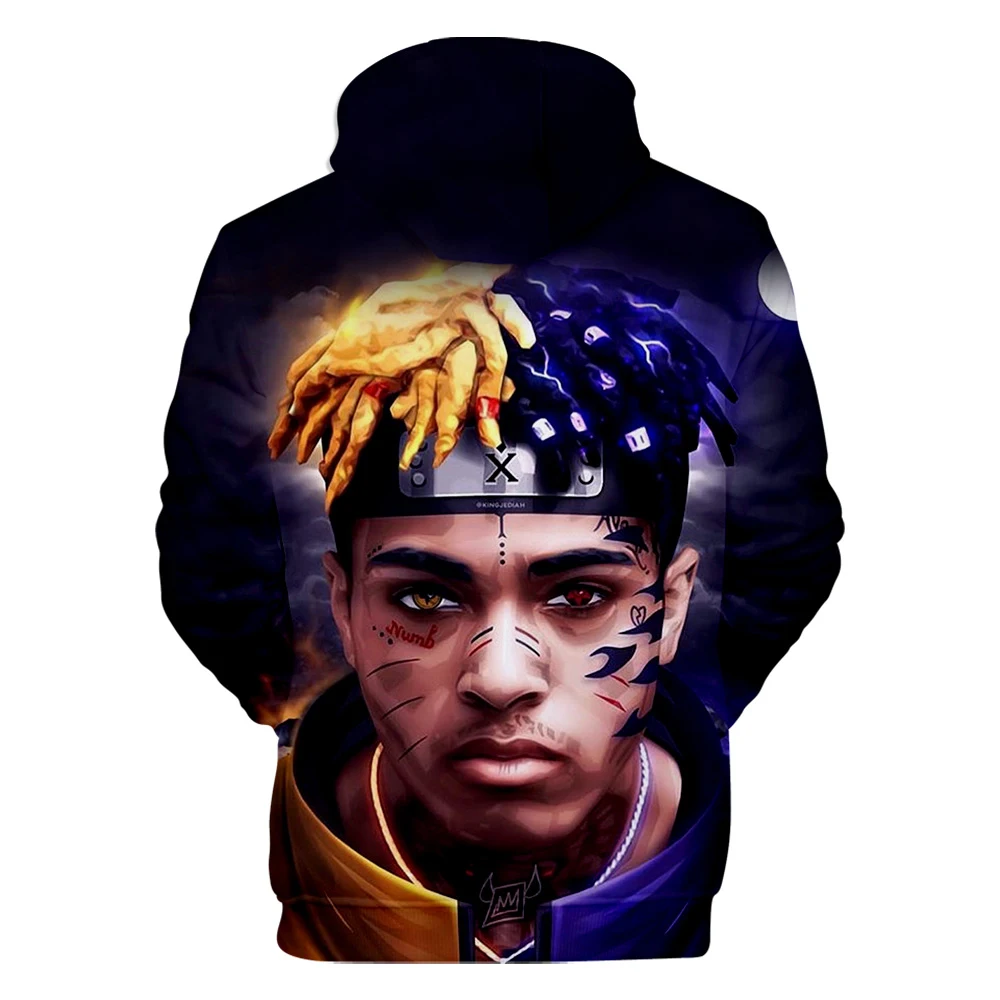 Повседневные мужские и женские худи с 3D принтом XXXTentacion, Модный пуловер для мальчиков и девочек, детская осенне-зимняя толстовка с 3D изображением поп-певца серого цвета