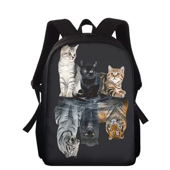 

School Backpacks Kids With Animals Cat Wolf Print Waterproof Kids Book Bag 2020 New Junior Multifunctional Bag Mochilas Infantil