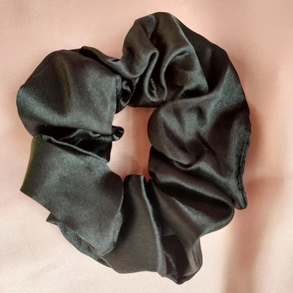 36 Colors Satin Silk Scrunchie For Women Girls Elastic Hair Bands Solid Ponytail Holder Headband Accessories Black Pink Purple pearl hair clip Hair Accessories