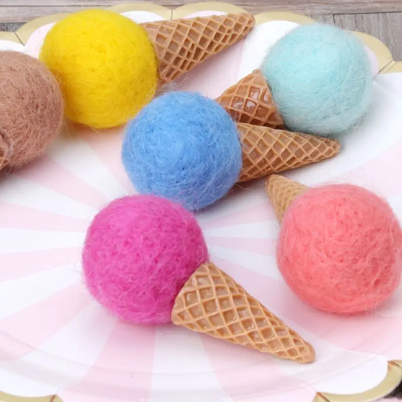 Newborn Felt Ice Cream Props Tiny Baby Girl Boy Photo Shoot Handmade Felt Photography Props Accessories new baby souvenirs	