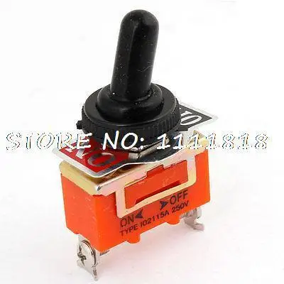 

250V 15A SPST Latching Rocker Type Waterproof Toggle Switch w Cover