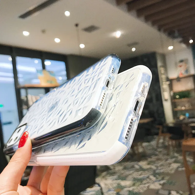 for Iphone 11 Pro Clear 3D Diamond Case For iPhone 8 Pluse