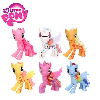 

22cm My Little Pony Toys Princess Celestia Rainbow Dash Fluttershy Apple Jack PVC Figures Dolls Pony Wings Movable Christmas Gif