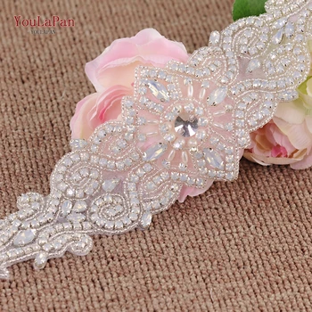 

YouLaPan S26 opal rhinestone bridal belt pearl beads bridal belt luxury women belt ribbon wedding belts wedding dress sash belt