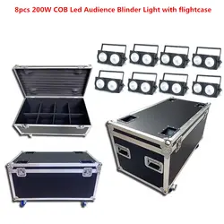 8 шт. 200 Вт COB светодиодный козырек для света в зал с flightcase 2 глаза RGBWA UV 6в1 2x100 Вт светодиодный стробоскоп dj пар-прожектор