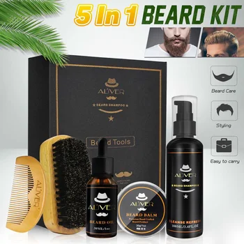 

3 Type Men Beard Growth Kit Hair Growth Enhancer Thicker Oil Nourishing Leave-in Conditioner Beard Grow Set with Comb