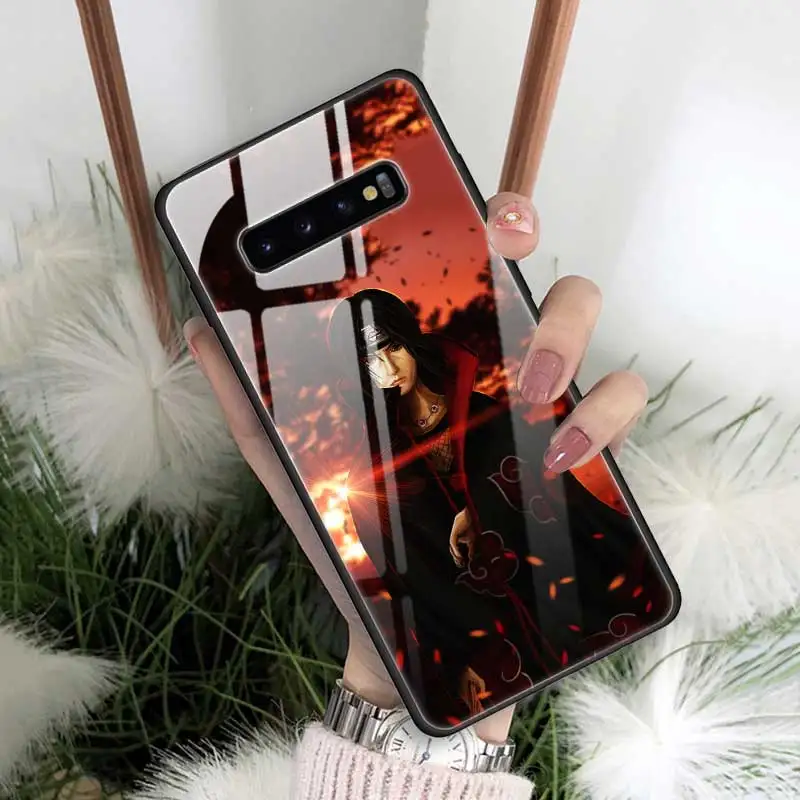 04 Наруто Саске закаленное стекло чехол для samsung Galaxy S10 S10e S9 S8 Note9 Note 10 Plus 5G A50 A30 силиконовый край задняя оболочка - Цвет: 04