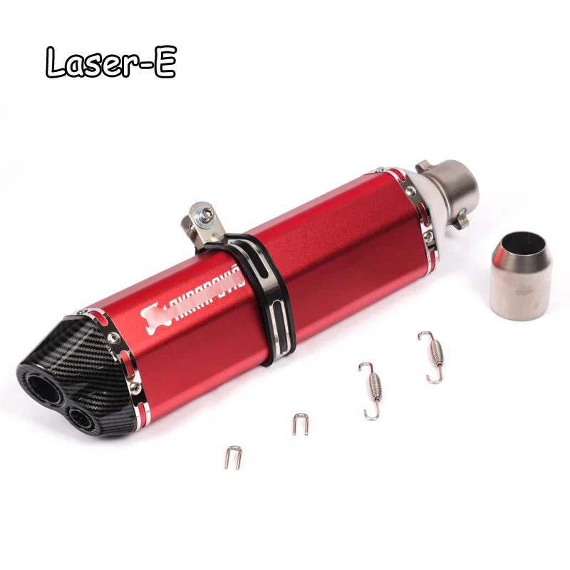 Laser-E 470MM Universal Motorcycle Exhaust Pipe Moto Motorbike Escape Muffler Stainless Steel Inlet 36~51MM Pot Echappement Pipe Slip On - Цвет: Laser-E