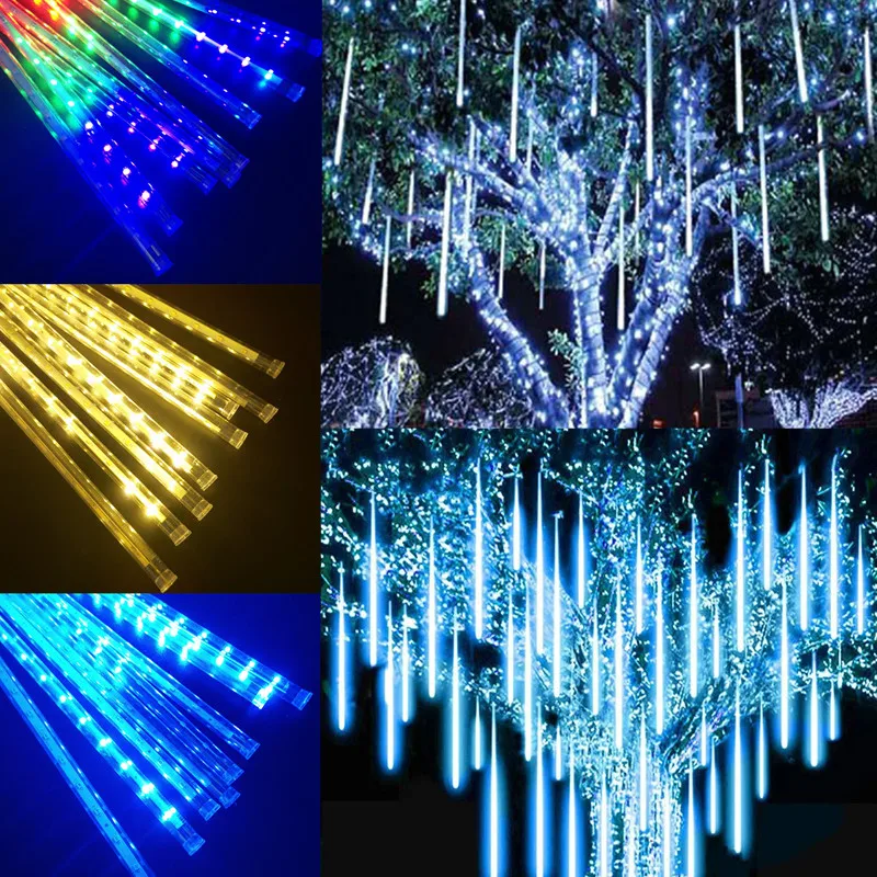 Guirlande lumineuse LED imperméable, 8 Tubes, 30/50cm, pluie de