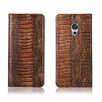 

Ostrich foot pattern genuine leahther phone bag for Meizu Pro 6 Plus magnetic phone case for Meizu Pro 6 flip cover funda case
