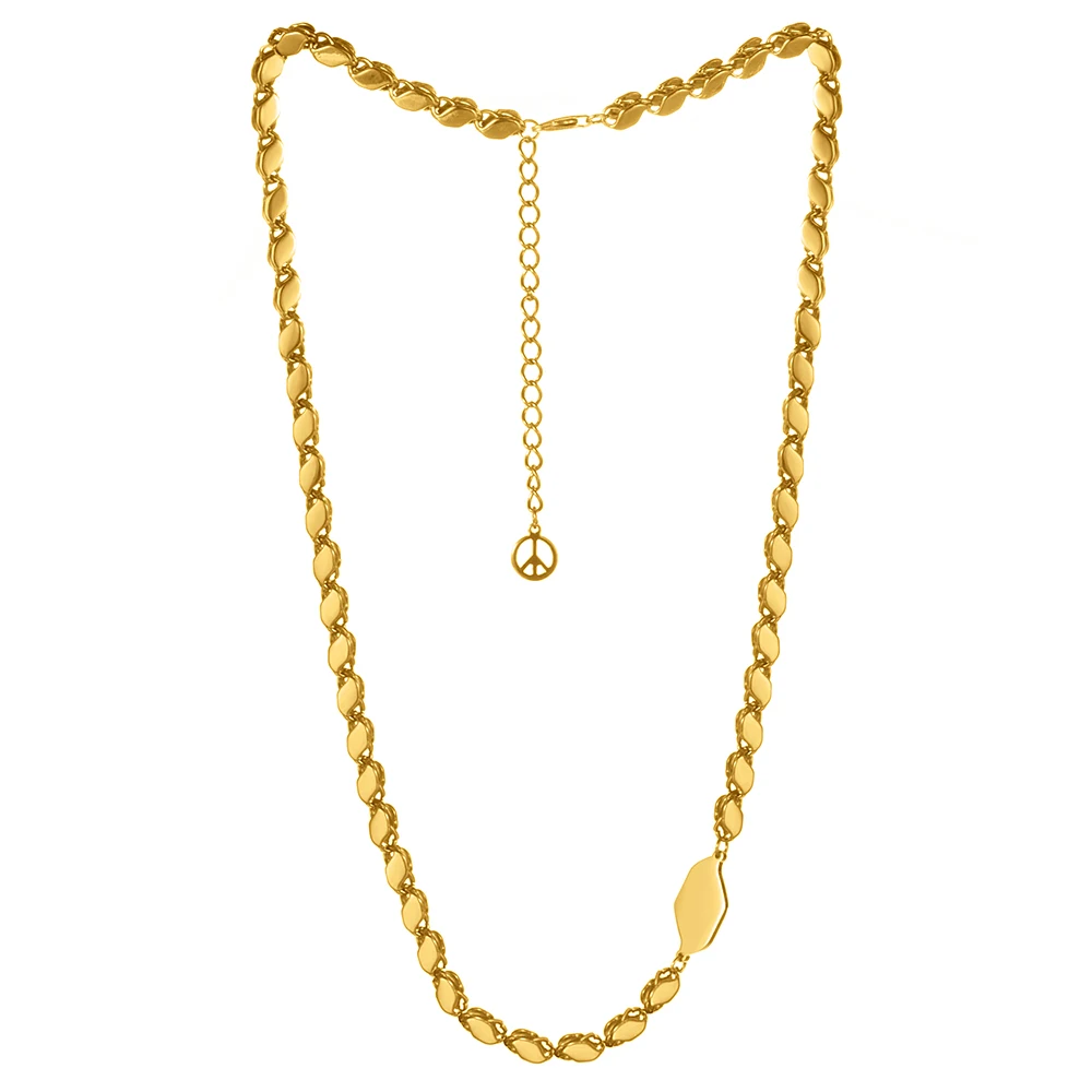 

Turkish Gold Plated Chain Necklace for Men Arabian Luxusteel Necklace Stainless Steel Jewelry Free Shipping