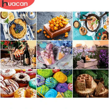 

HUACAN DIY Pictures By Number Food Kits Home Decor Painting By Numbers Cake Drawing On Canvas HandPainted Art Gift