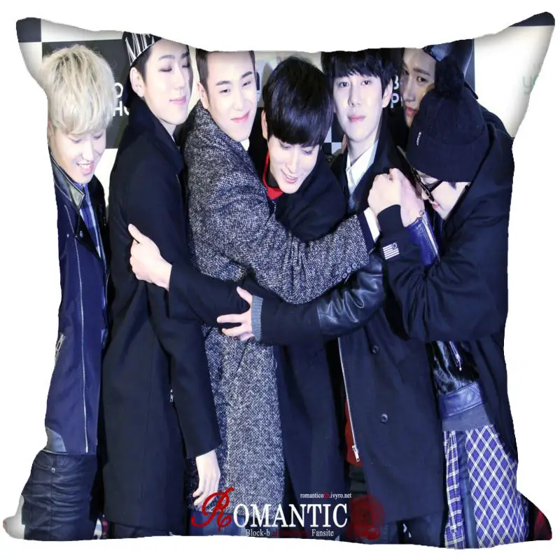 4 Пользовательские Kpop блок B печатные квадратные шелковые наволочки 40x40 45x45 50x50 60x60 две стороны атласная Наволочка логотип на заказ - Цвет: 4