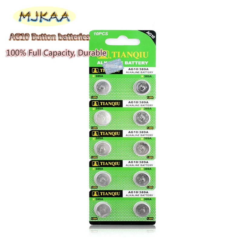 Горяпродажи продажи 10 Шт. Часы Battery1.55V AG10 LR54 LR1130 L1131 389 189 Щелочные чеячейки