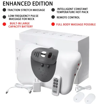 

Wireless Massage Pillow Pulse Hot Compress Massage Cervical Traction Electric Massager with Remote Control
