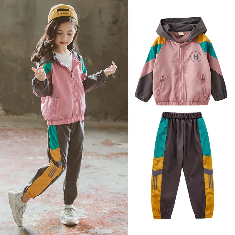 

New Kids Clothes Set Teenagers Fashion Autumn Spring Teen Girls Tracksuits Clothing Set 2pcs Sport Suits Children Clothes