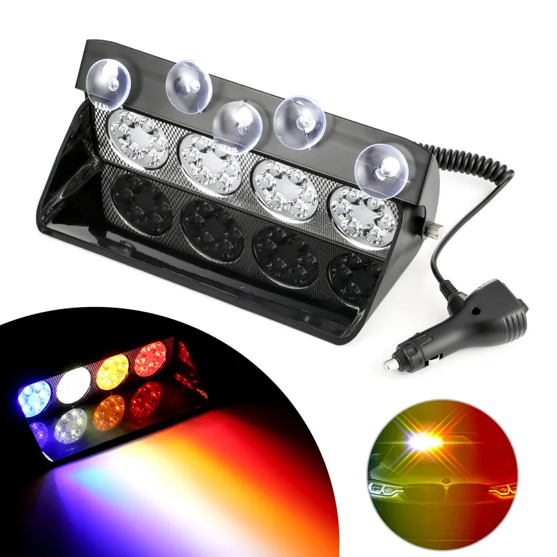 24 smd Светодиодная Вспышка стробоскоп светосигнальное устройство для автомобиля дневные ходовые огни автонастройка полицейский фонарь - Цвет: Four-color
