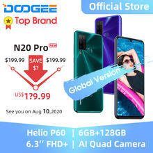 DOOGEE N20 Pro Quad Camera Mobile Phones Helio P60 Octa Core 6GB RAM 128GB ROM Global Version 6.3″ FHD+ Android 10 OS Smartphone