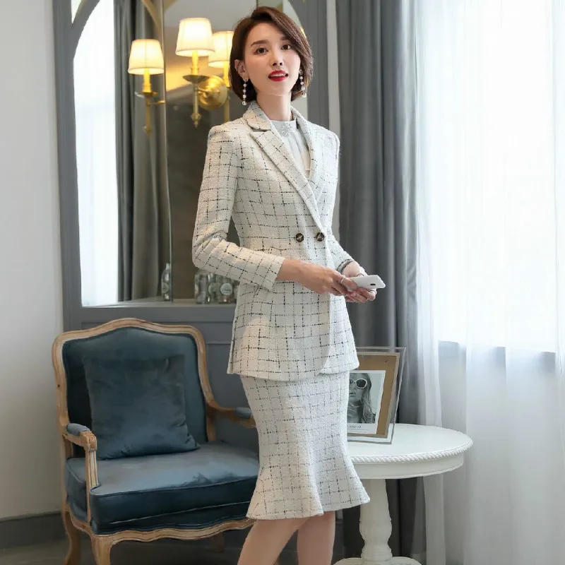 Женский костюм из двух предметов повседневный плотный пиджак с длинным рукавом и