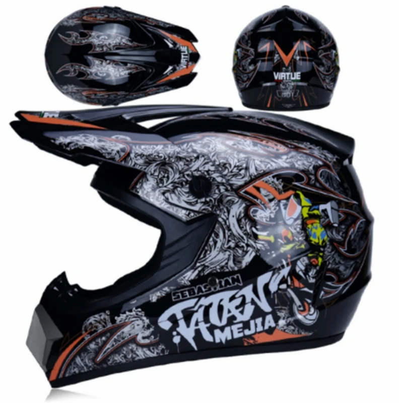 Professional Racing Motocross Casque hors route Casque Moto Capacete Moto Casco Off-road Cartoon Children Motorcycle Helmet