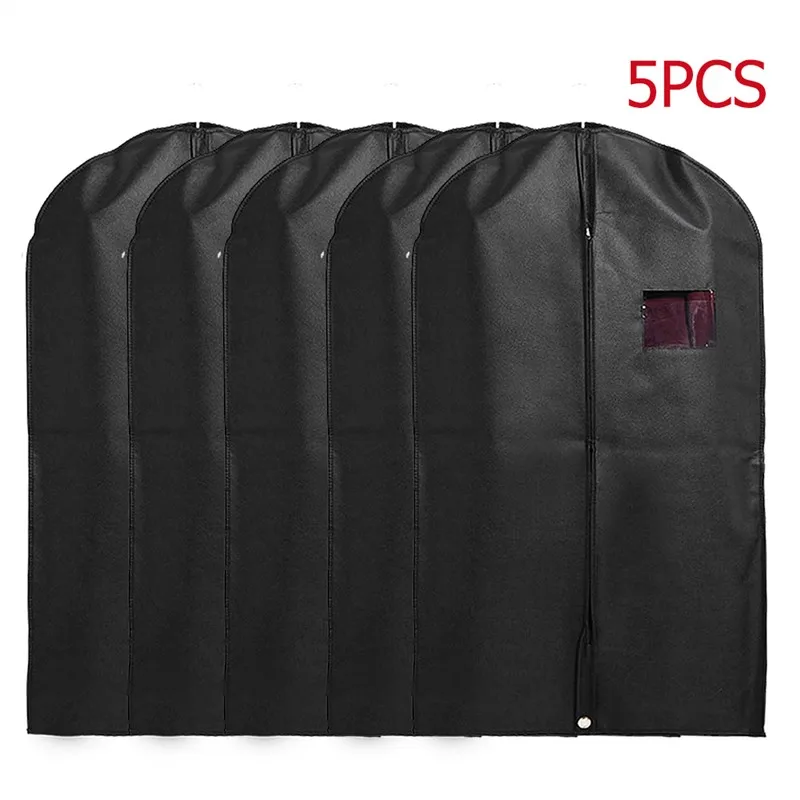 

5pcs/set Dustproof Clothing Covers Moth Proof Garment Bags Breathable Zipper Dust Cover Storage Bags for Suit Dance Clothes