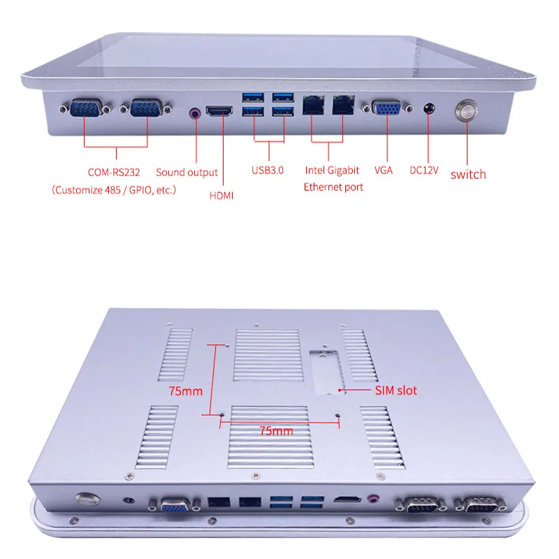 US $377.15 116 Inch 7th Gen Intel Celeron 3865U CPU Digital Signage All In One Pc With Multi Serial Port Industrial Touch Screen Panel PC