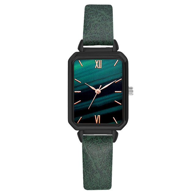 Watch For Women Casual Leather Belt Watches Simple Ladies Rectangle Pink Quartz Clock Dress Wristwatches Zegarek Damski