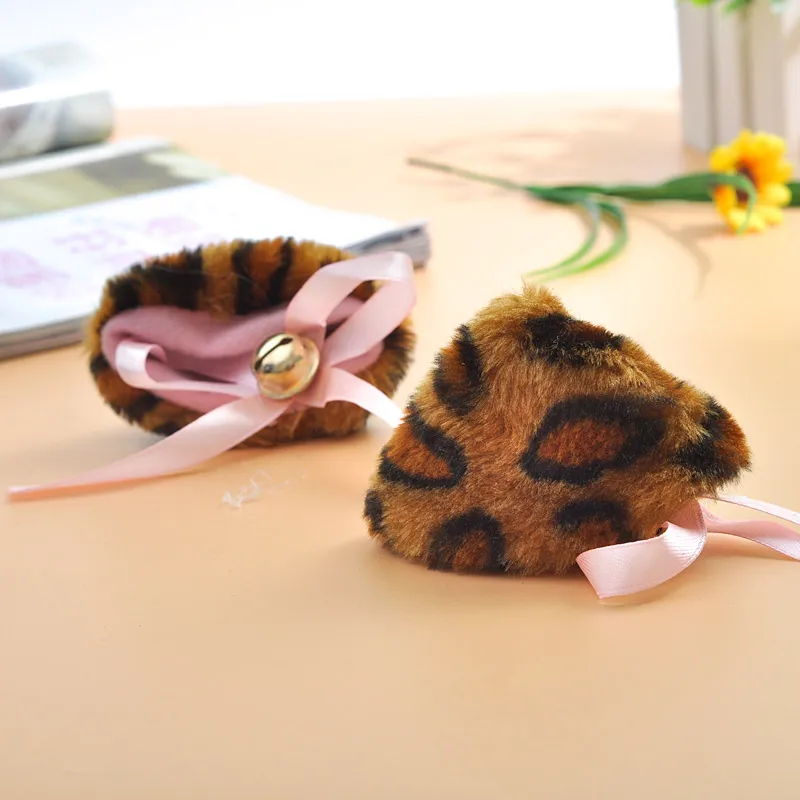 

Cute Cartoon Pink Black White Leopard Cat Plush Ear Bell Headband Anime Housemaid Cosplay Sexy Headwear Party Supplies