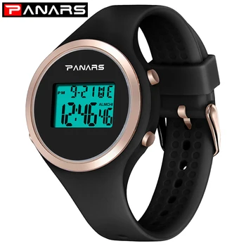 

PANARS Fashion Women Sports Watches Digital 5bar Waterproof Silicone Strap Electronic Clock Ladies Wristwatch Relogio Feminino