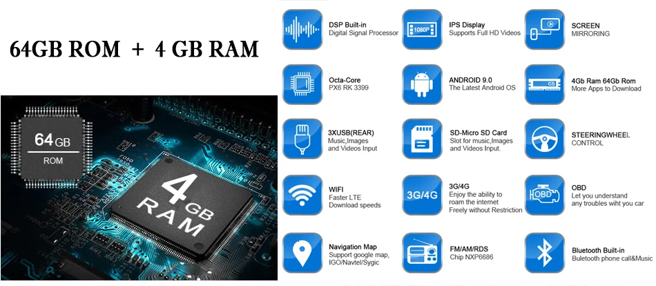 Sale Android 9.0 4G + 8 Core + 64GB IPS 10.1" For Renault Clio 2013 - 2017 Car DVD Player RDS Radio GPS Glonass Map wifi Bluetooth 6