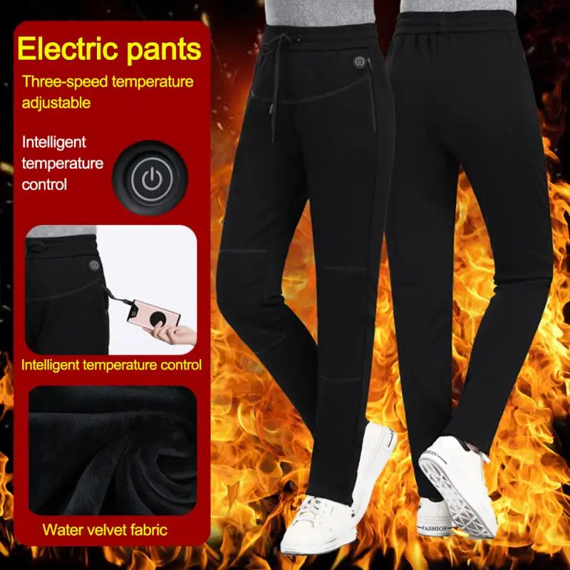 Женские Мужские Зимние USB штаны с электрическим подогревом, уличные походные лыжные утепленные эластичные облегающие брюки с подогревом, ветрозащитные+ 25-45 градусов