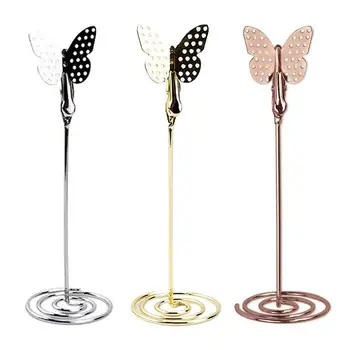 

10pcs Iron Place Card Holder Kawaii Butterfly Photo Clip Cool Wedding Party Desktop Decoration Table Number Stand Party Supplies