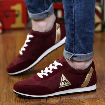 

GOXPACER Autumn New Shoes Men Fashion Casual Shoes Flats Lacing Patchwork Cotton Padded PU Plus Size British Style Walking 2019