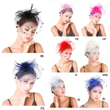 Свадебные бусы, головные уборы с вуалью, цветы, перо, для новобрачных, вуалетки, Женские аксессуары для свадебной вечеринки, свадебные вуалетки и головные уборы