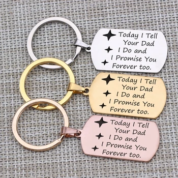 

Inscription Keychain Today I Promise You Forever Pendant Dog Tag Jewelry Keychain Bag Charm Script Key Holder Wife Gifts